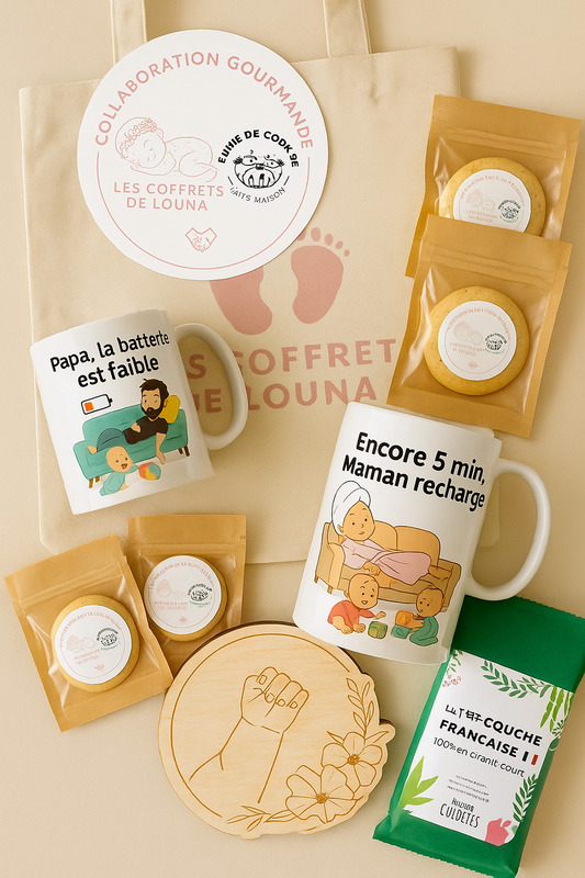 Coffret naissance Gourmand personnalisé - Cadeau maman & bébé