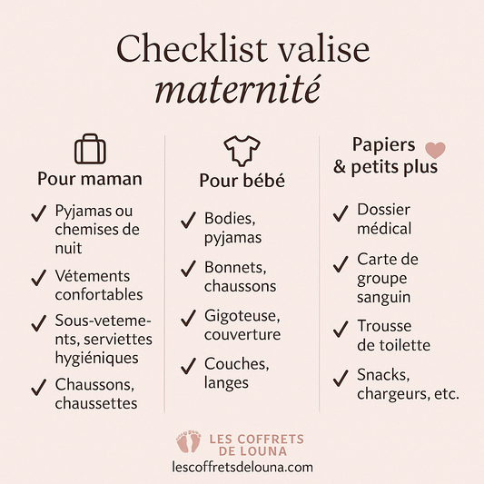 Checklist valise maternité : que mettre dedans pour être prête